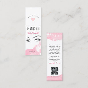 Makeup Lashes Brow Pink Danke Qr Code Discount Mini Visitenkarte