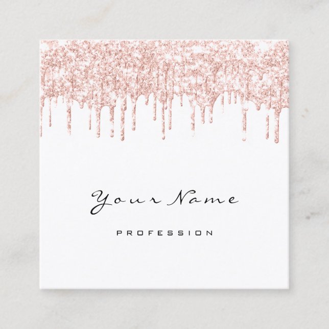 Makeup Lashes Event Planner Glitzer Spark Square Quadratische Visitenkarte (Vorderseite)