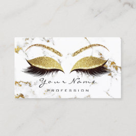 Makeup Lashes Glitzer Gold Marmorkarte Terminkarte