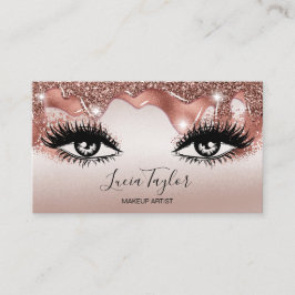 Makeup Lashes Rose Gold Glitzer Tropfen Visitenkarte