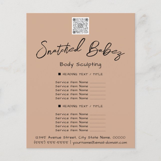 Makeup Lashes Schönheitssalon QR LOGO Blush Flyer (Vorne)