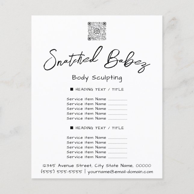 Makeup Lashes Schönheitssalon QR LOGO Flyer (Vorne)