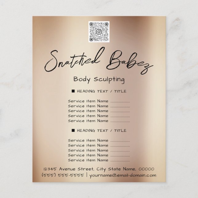 Makeup Lashes Schönheitssalon QR LOGO Flyer (Vorne)