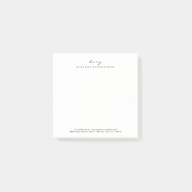 Makeup Lashes Web-Telefon benennen Post-it Klebezettel (Vorderseite)