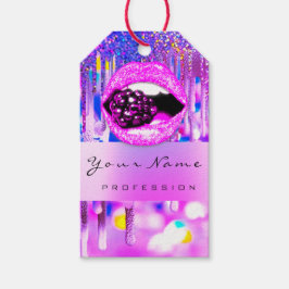 Makeup Lip Holograph Tropfen Berry Pink Kiss QR Co Geschenkanhänger