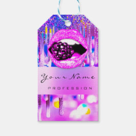 Makeup Lip Holograph Tropfen Berry Pink Kiss QR Co Geschenkanhänger