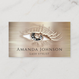 Makeup Logo Brawn Black Eyelash QrCode Rose Metal Visitenkarte