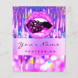Makeup Logo Lip Holograph Tropfen Berry QRCODE LOG Flyer