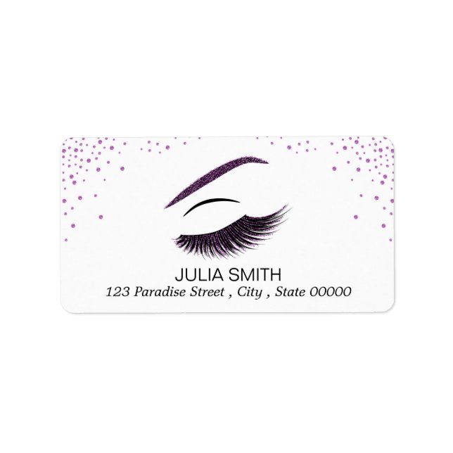 Makeup mit Glitzer-Effekt Adressaufkleber (Vorne)