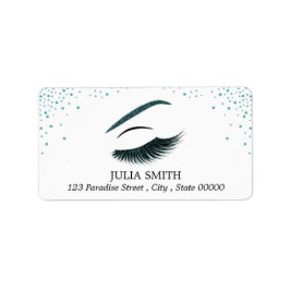 Makeup mit Glitzer-Effekt Adressaufkleber