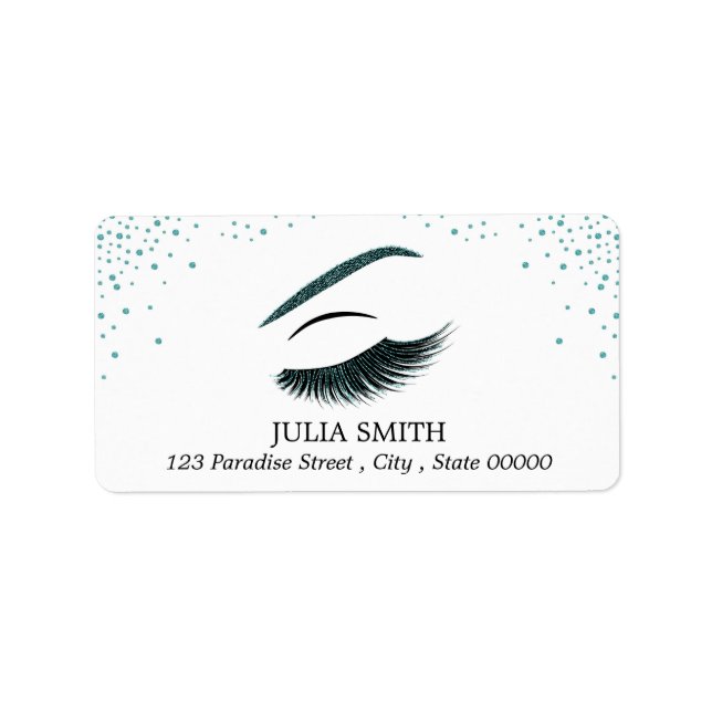 Makeup mit Glitzer-Effekt Adressaufkleber (Vorne)