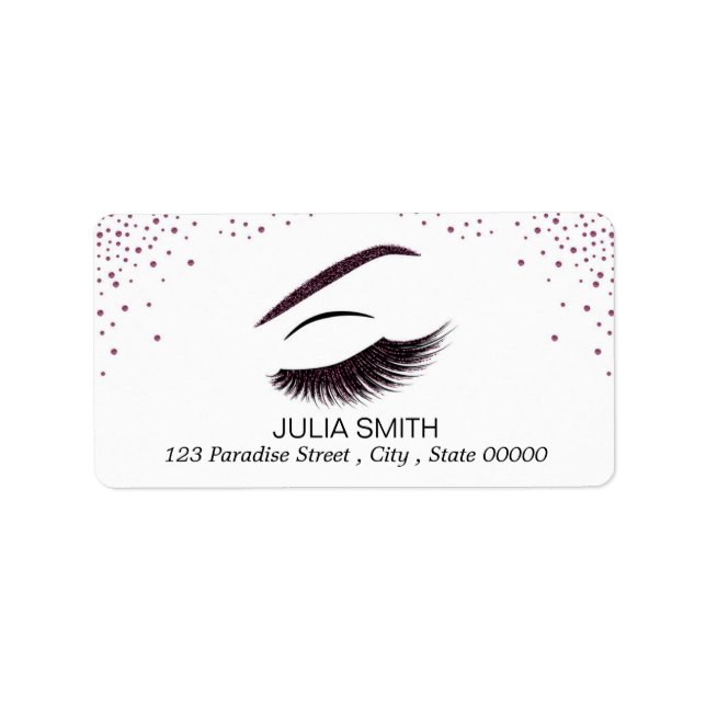 Makeup mit Glitzer-Effekt Adressaufkleber (Vorne)