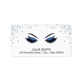 Makeup mit Glitzer-Effekt Adressaufkleber