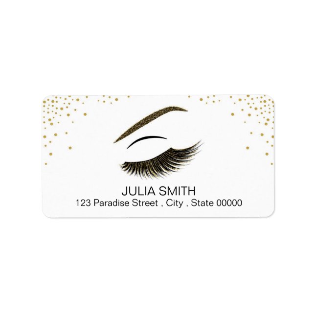 Makeup mit Glitzer-Effekt Adressaufkleber (Vorne)