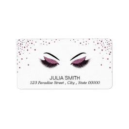 Makeup mit Glitzer-Effekt Adressaufkleber