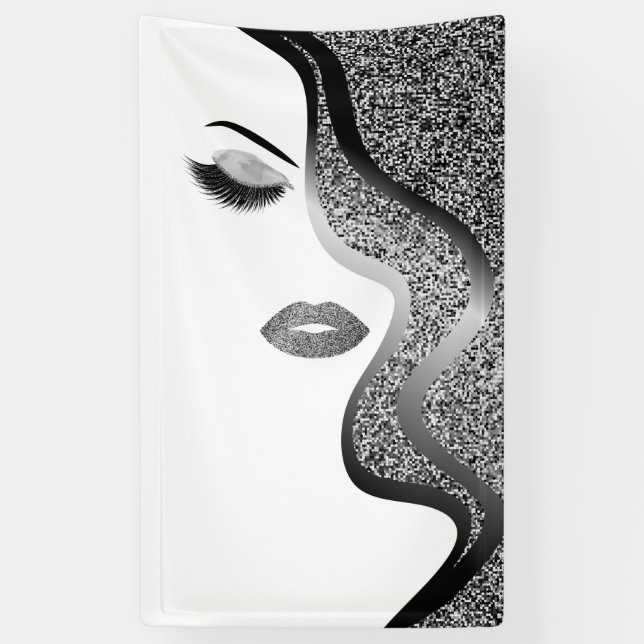 Makeup mit Glitzer-Effekt Banner (Vertikal)
