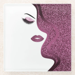 Makeup mit Glitzer-Effekt Glasuntersetzer