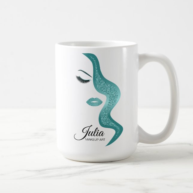 Makeup mit Glitzer-Effekt Kaffeetasse (Rechts)