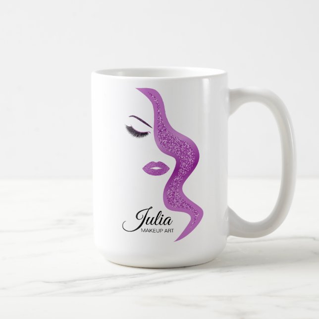 Makeup mit Glitzer-Effekt Kaffeetasse (Rechts)