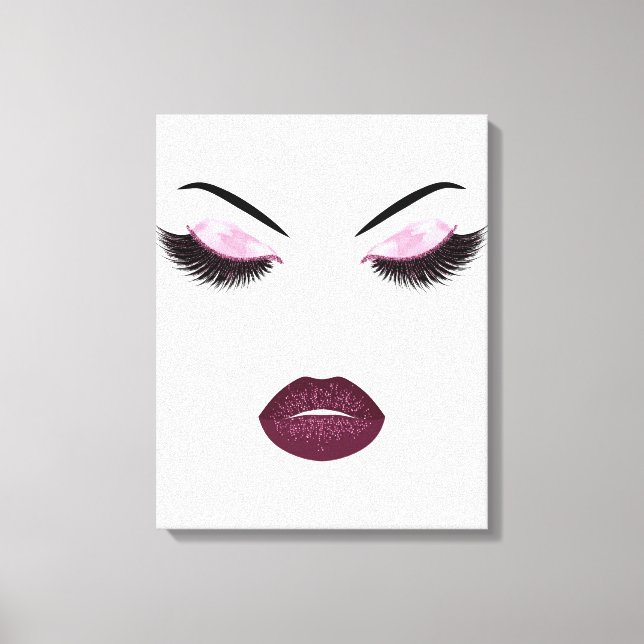 Makeup mit Glitzer-Effekt Leinwanddruck (Vorderseite)