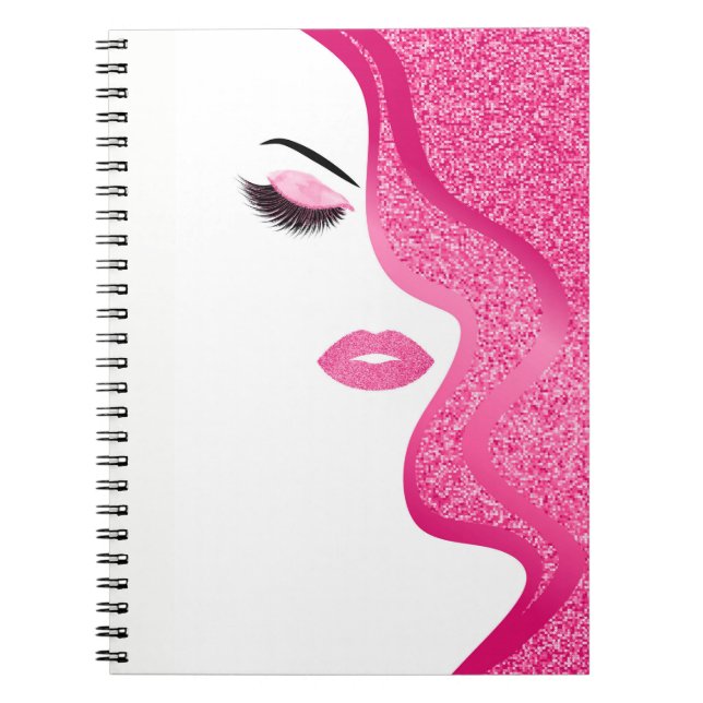 Makeup mit Glitzer-Effekt Notizblock (Vorderseite)