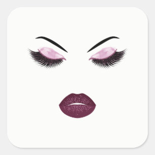 Makeup mit Glitzer-Effekt Quadratischer Aufkleber