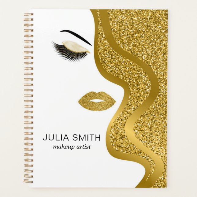 Makeup mit Goldwirkung Glitzer Planer (Vorderseite)