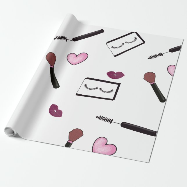 Makeup-Mode-Illustration Geschenkpapier (Ungerollt)