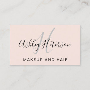 Makeup monogramm pink minimalistisch-elegantes Dre Visitenkarte
