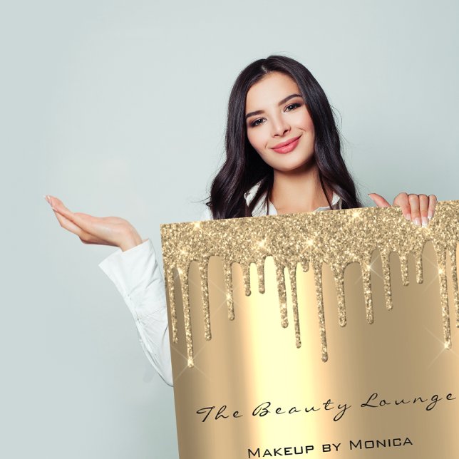 Makeup Openings Stunden Gold Salon Tropfen Preise  Poster (Makeup Opening Hours Gold Salon Drips Spark Prices Poster )