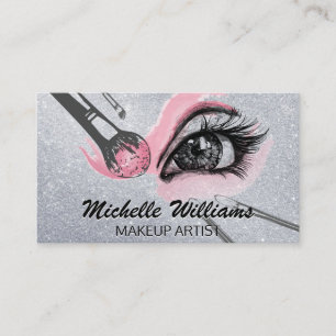 Makeup-Pinsel mit Makeup Visitenkarte