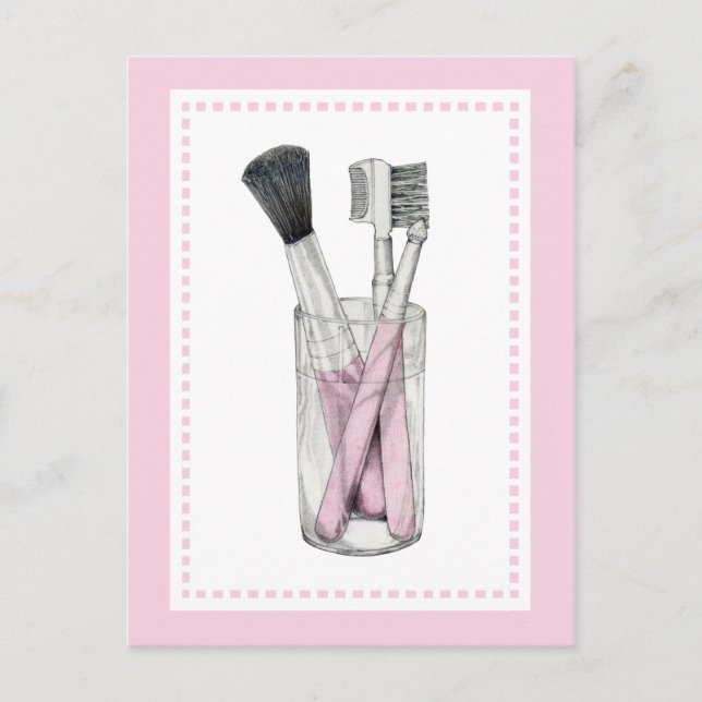 Makeup Pinsel Postcard Postkarte (Vorderseite)