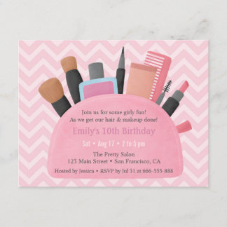 Makeup Pouch Girls Geburtstagsparty Einladungen