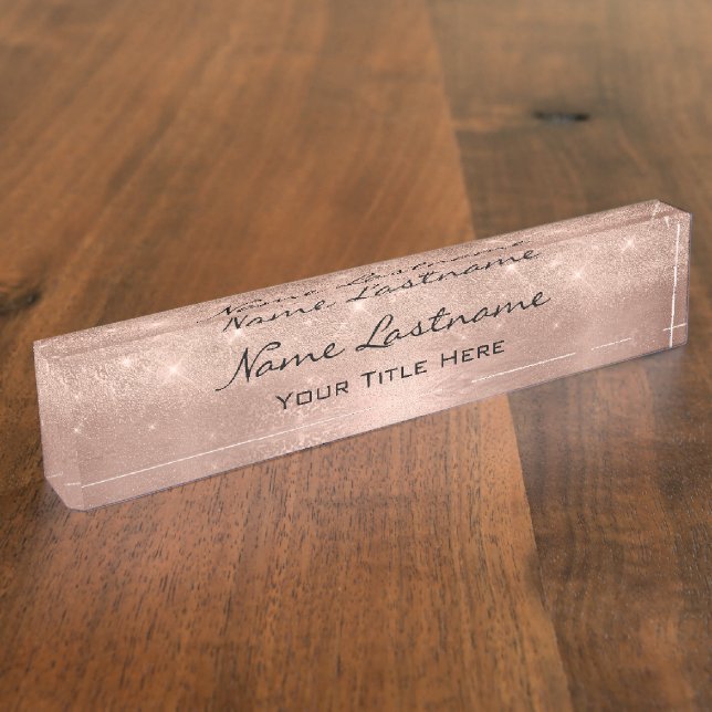 Makeup Rose Esthetician Beauty Frisör Spark Namensplakette (Seite)