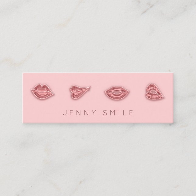Makeup Rose Lip Nurse Cosmetic Injector Qr Logo Mini Visitenkarte (Vorderseite)