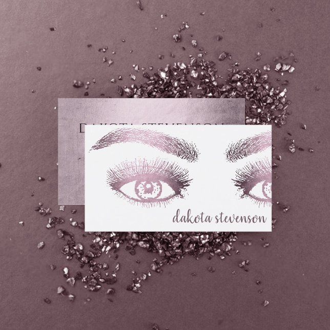 Makeup Salon Beruflich | Mauve Pink Shimmer Visitenkarte (Von Creator hochgeladen)