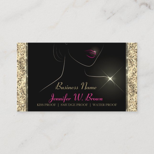 Makeup Salon Gold Lipstick-Verkäufer Visitenkarte (Vorderseite)