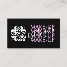 Makeup Salon QR Code Rosa Schwarzes Skript Visitenkarte