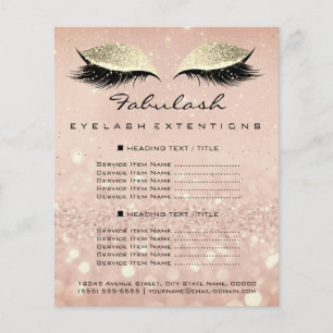 Makeup-Schönheitssalon Glitter Flyer Rosa Gold Rou