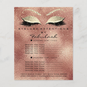 Makeup-Schönheitssalon Glitter Flyer Rose Gold Sch