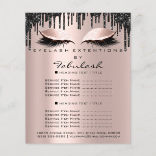 Makeup-Schönheitssalon Rose Schwarze Tropfen Flyer