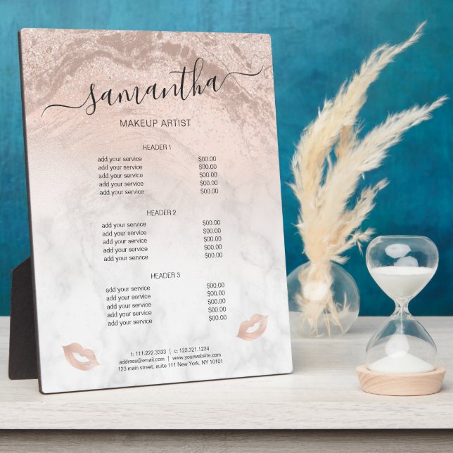 Makeup-Services für Kupfergold-Rose Glitzer Fotoplatte (Seite)