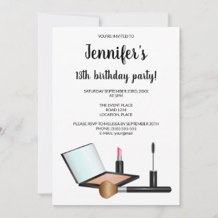 Makeup Set Illustration Kosmetik Geburtstagsparty Einladung