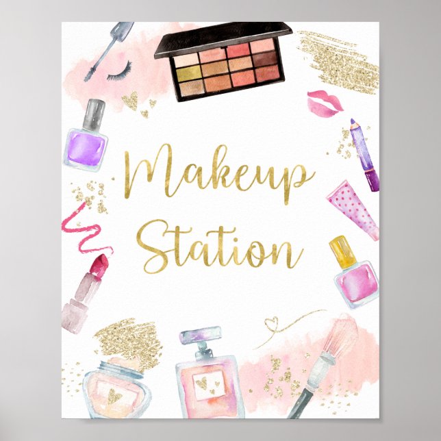 Makeup Station Glitz & Glam Wellness-Center Geburt Poster (Vorne)