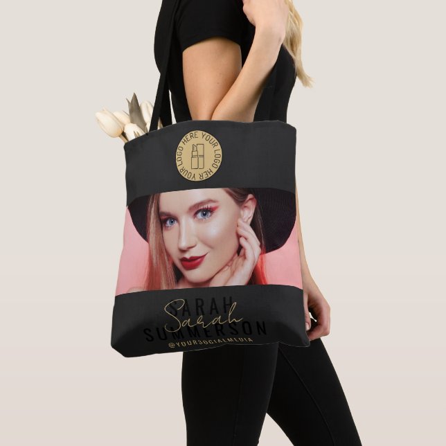 Makeup Studio Black Gold Logo Soziale Medien Tasche (Von Nahem)