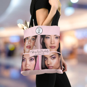 Makeup Studio Röten Pink Schrift 4 Foto Ihr Logo Tasche