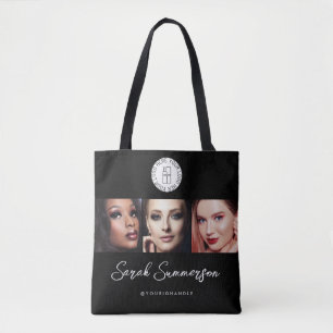 Makeup-Studio Schwarz-Weiß-Logo 3 Foto Tasche
