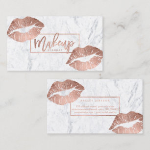 Makeup typografische Lippen Imitat Rose Goldmarmor Visitenkarte