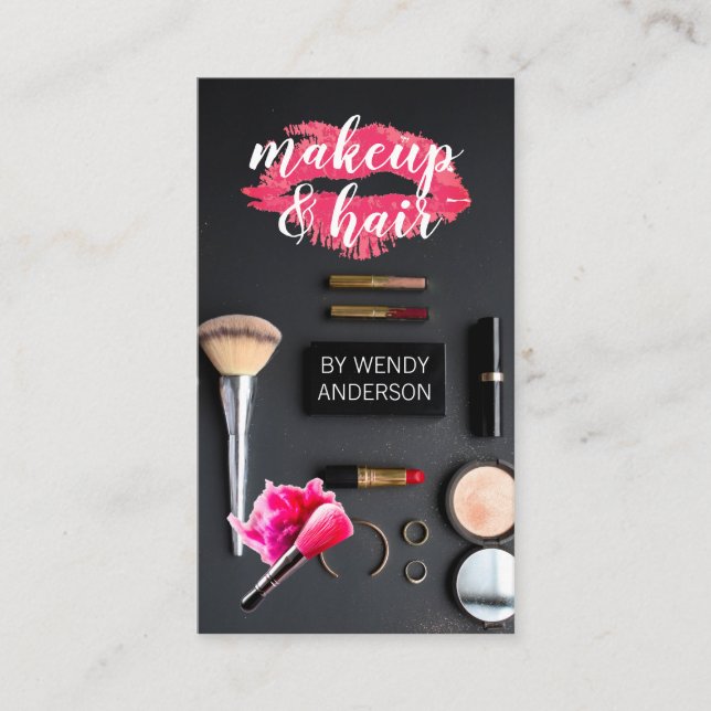 Makeup und Haarstylist | Salon Brushes Visitenkarte (Vorderseite)