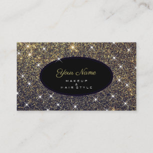 Makeup und Hair Artist Eleganter Gold Glitzer Styl Visitenkarte